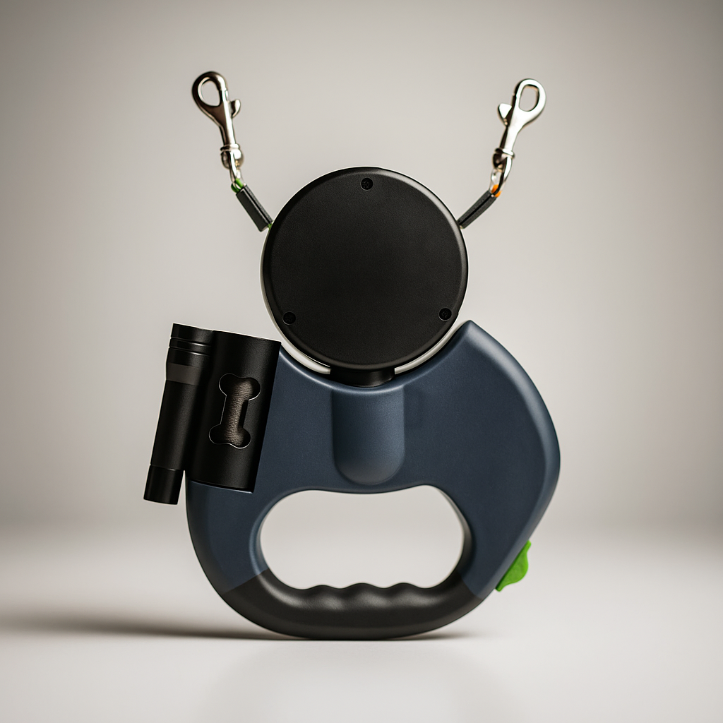 Dual Retractable Dog Leash with Flashlight