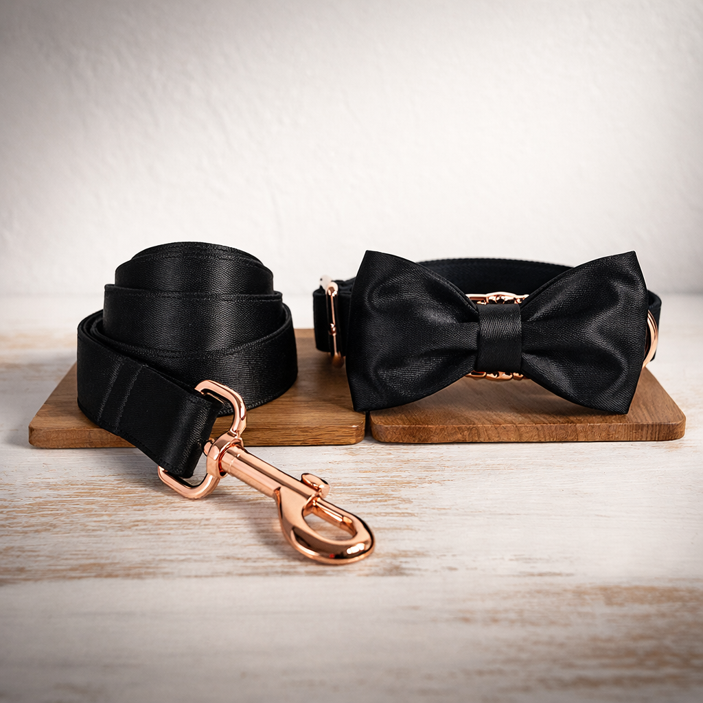 Black Collar Bow Tie