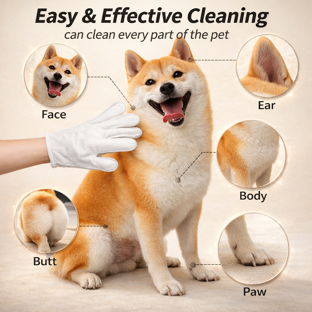 Pet Cleaning Gloves & Wipes