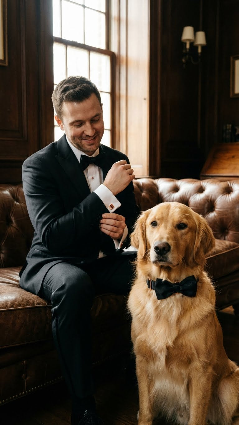 Black Collar Bow Tie